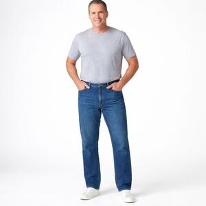 George Jeans Regular Fit Men 38x29 Straight Leg Medium Wash Stretch Cotton